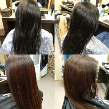 Шоколадний колір волосся коричневий мокко, фото - Салон краси Garmoniya