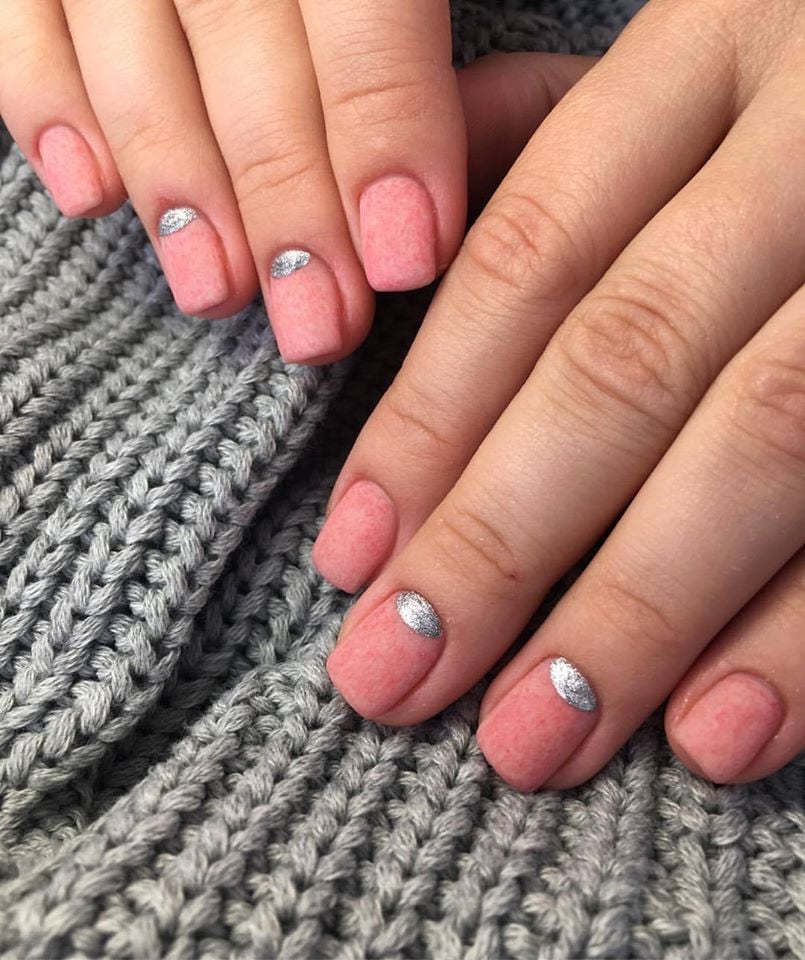 Манікюр на короткі нігті матовий рожевий, фото -  Nails beauty place