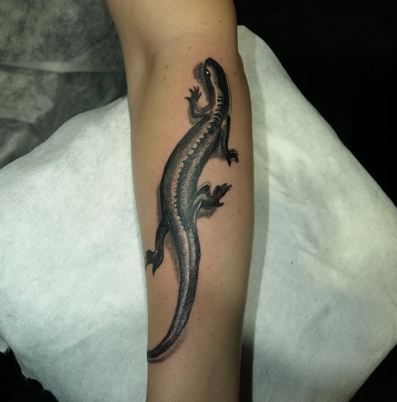 На предплечье реализм черно-белые, фото - Тату салон Devil Tattoo Studio