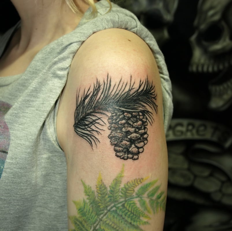 Женские на плече цветные, фото - Тату салон Devil Tattoo Studio