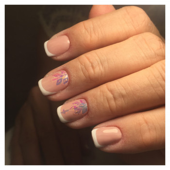 Маникюр на короткие ногти битое стекло френч, фото - Мастер маникюра Марина