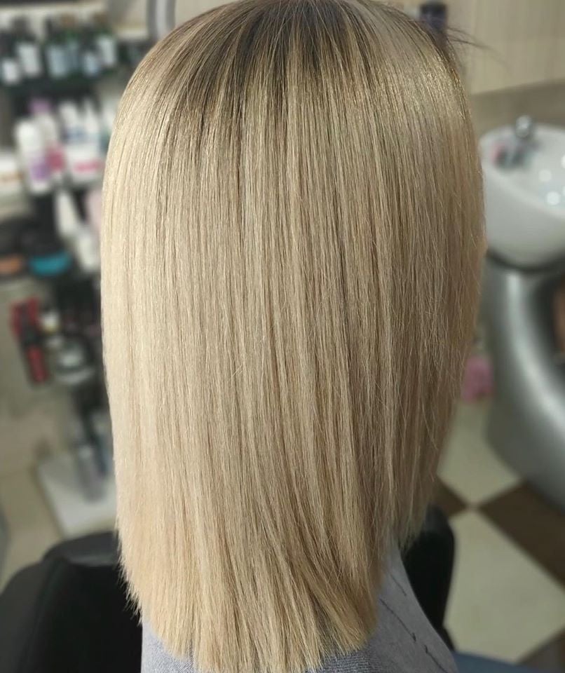 Женская стрижка до плеч блонд, фото - Студия красоты Beauty Blonde Lady