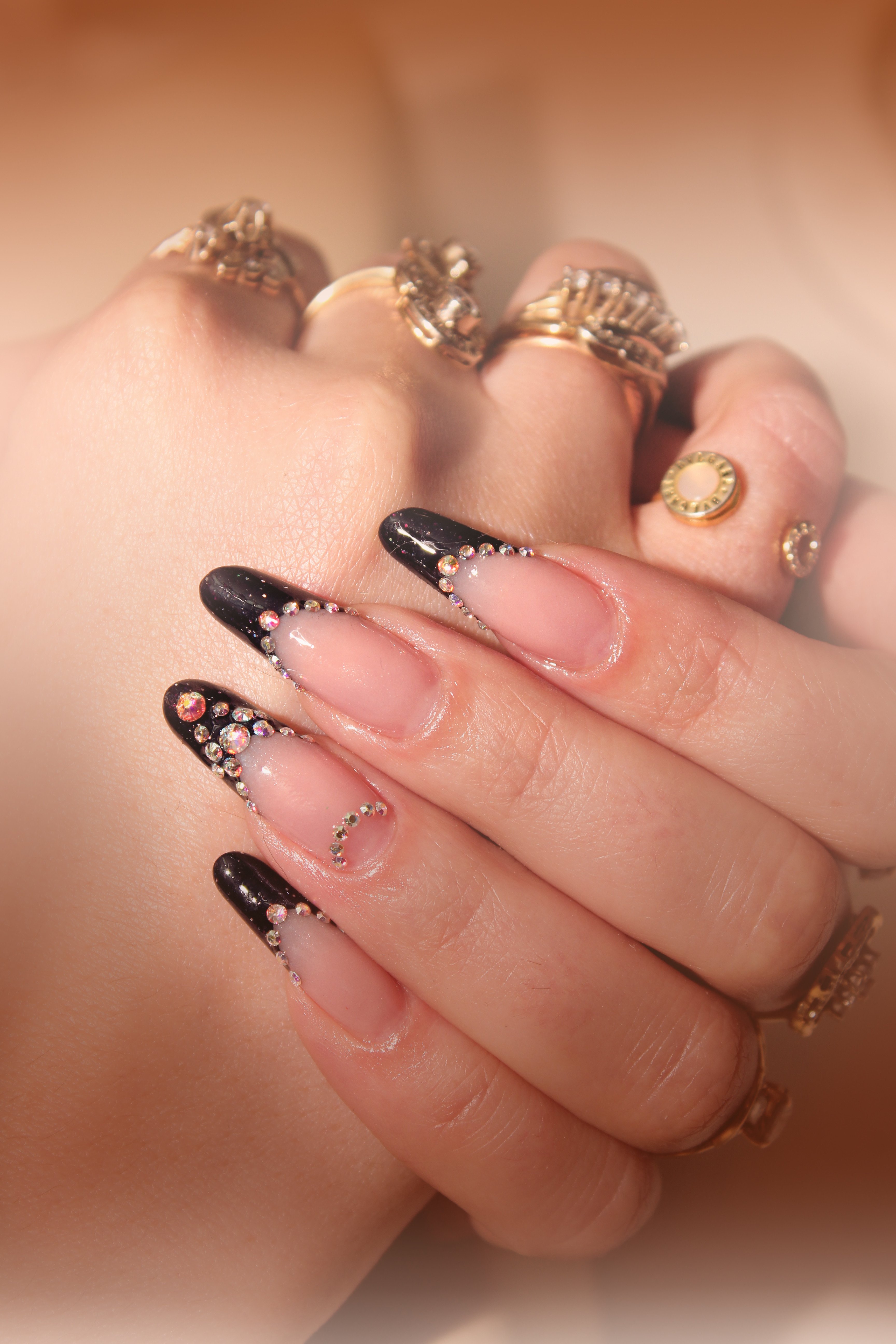 Нюдовий манікюр французький чорний, фото - Майстер манікюру Лилия Силенко