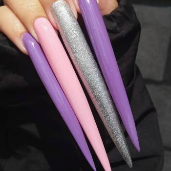 Манікюр на довгі нігті фіолетовий лавандовий, фото - Майстер манікюру Анна Гашутина