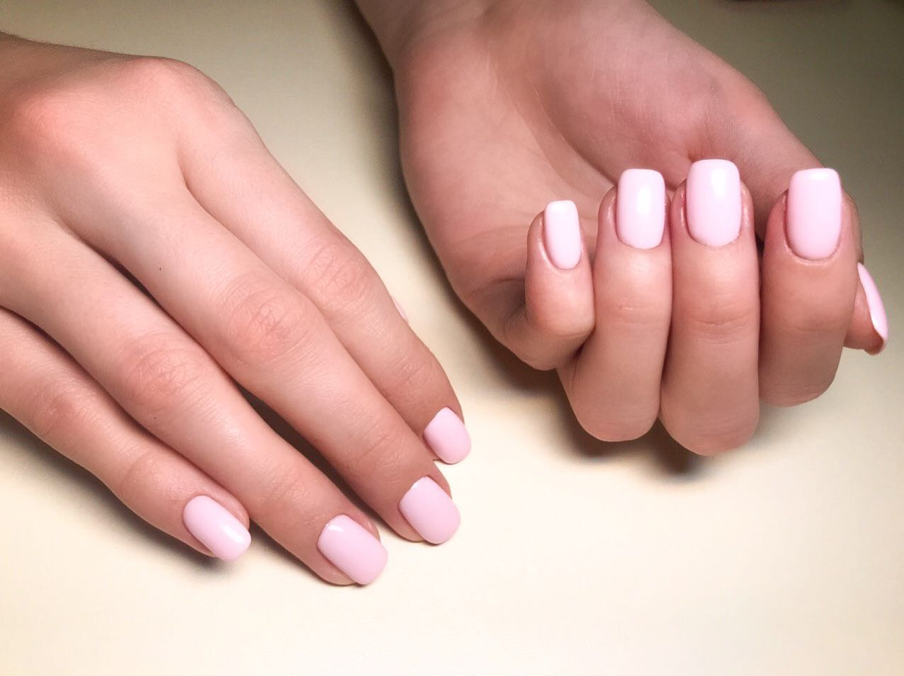 Маникюр на короткие ногти нежный розовый, фото - Студия красоты Mary Beauty Studio