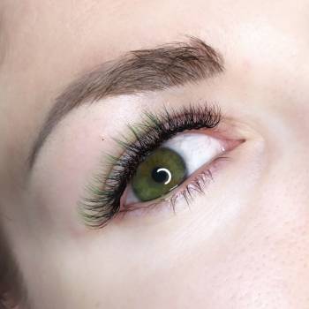 Реснички 2D, зелёное амбре 