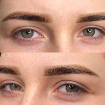 Татуаж бровей в пудровой технике
                    Студія татуажу MODERN MAKE UP Дніпро
