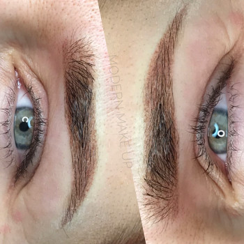 Татуаж бровей в пудровой технике
                    Студія татуажу MODERN MAKE UP Дніпро