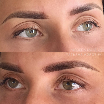Татуаж бровей в пудровой технике
                    Студія татуажу MODERN MAKE UP Дніпро