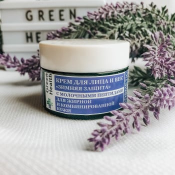 Крем для лица и век «Зимняя защита» с молочными пептидами для жирной и комбинированной кожи 30 мл