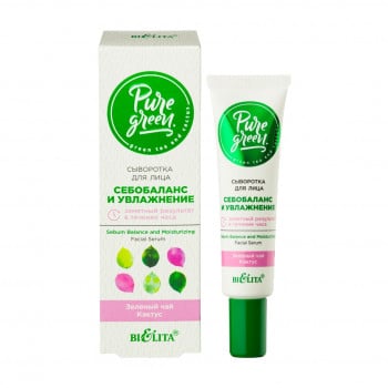 Сироватка для обличчя Bielita Pure Green 'Себобаланс і зволоження', 30 мл