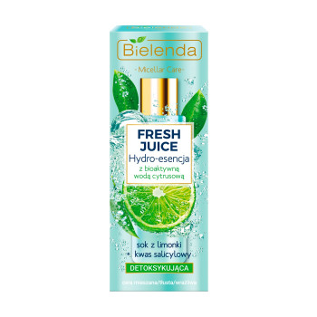 Детоксифікаційна гідроессенція для догляду за обличчям Bielenda Fresh Juice Лайм, для змішаної, жирної, а також чутливої шкіри, 110 мл