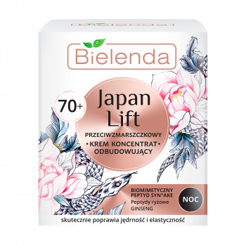 Нічний крем для обличчя Bielenda Japan Lift Відновлювальний, проти зморщок, 70+, 50 мл