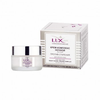 Нічний крем-комплекс для обличчя Вітэкс LuxCare Самоомолодження, проти старіння, для зрілої шкіри, 45 мл