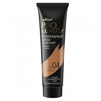 Тональний крем-ліфтинг Bielita Pro Luxury з гіалуроновою кислотою, 04 золотисто-бежевий, 30 мл