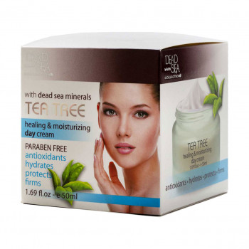 Крем для обличчя Dead Sea Collection денний проти зморшок з маслом чайного дерева та мінералами Мертвого моря, 50мл