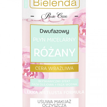 Міцелярна рідина для обличчя Bielenda ROSE CARE двухфазна, 500мл