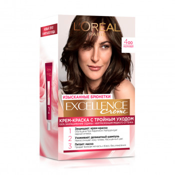Крем-фарба для волосся L'Oreal Paris Excellence Creme з потрійним доглядом, 400 Каштановий, 192 мл