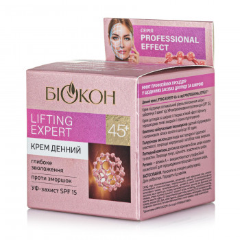 Денний крем для обличчя Біокон Professional Effect Lifting Expert, SPF 15, 45+, 50 мл