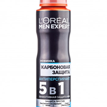 Дезодорант-антиперспірант 5 в 1 L'Oreal Paris Men Expert 48H Карбоновий захист, чоловічий, 150 мл