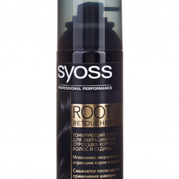 Тонувальний спрей Syoss Root Retoucher для зафарбовування відрослих коренів волосся та сивини, Чорний, 120 мл