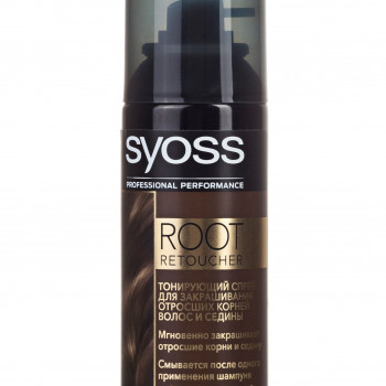 Тонувальний спрей Syoss Root Retoucher для зафарбовування відрослих коренів волосся та сивини, Каштановий, 120 мл