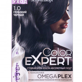 Стійка крем-фарба з гіалуроновою кислотою Color Expert 1-0 Глибокий чорний, 142.5 мл