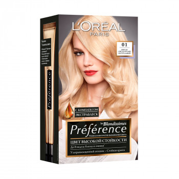 Стійка фарба для волосся L'Oreal Paris Preference 01 Світло-світло-русявий натуральний, 174 мл