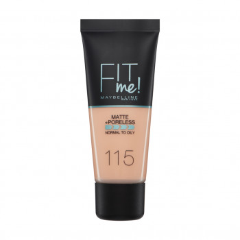 Матувальний тональний крем для обличчя Maybelline New York Fit Me! Matte + Poreless Foundation 115 Ivory, 30 мл