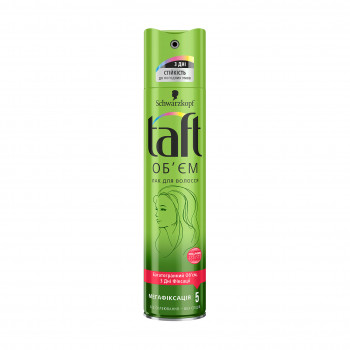 Лак для волосся Taft Об'єм, мегафіксація 5, 250 мл