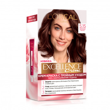 Крем-фарба для волосся L'Oreal Paris Excellence Creme з потрійним доглядом, 5.15 Морозний каштан, 192 мл