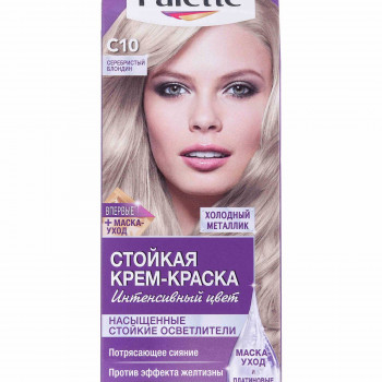 Стійка крем-фарба для волосся Palette Інтенсивний колір, 10-1 Сріблястий блонд, 110 мл
