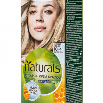 Стійка крем-фарба для волосся Palette Naturals з медом та олією арганії, 10-4 (254) Бежевий блондин, 110 мл