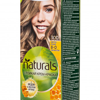 Стійка крем-фарба для волосся Palette Naturals з медом та олією арганії, 8-0 (300) Світло-русявий, 110 мл