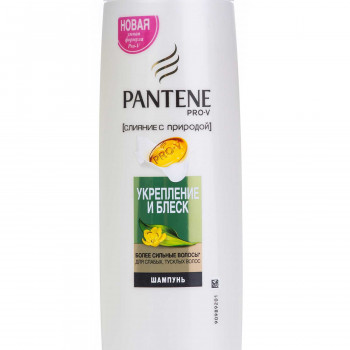 Шампунь Pantene Pro-V Злиття з природою, Зміцнення та блиск, для слабкого, тьмяного волосся, 400 мл