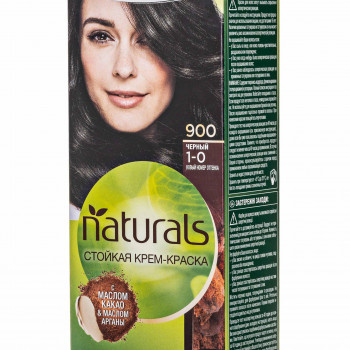 Стійка крем-фарба для волосся Palette Naturals з маслом какао та олією арганії, 1-0 (900) Чорний, 110 мл