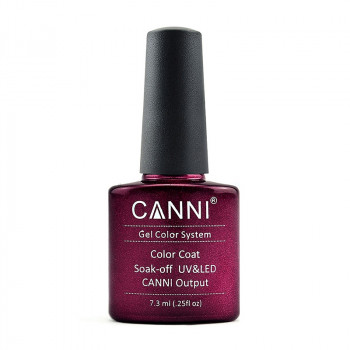 Гель-лак для нігтів Canni Gel Color System Color Coat Soak-off UV&LED 256 Глітерний темно-червоний, 7.3 мл