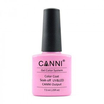 Гель-лак для нігтів Canni Gel Color System Color Coat Soak-off UV&LED 205 Рожевий з голографічним мікроблиском, 7.3 мл
