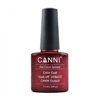 Гель-лак для нігтів Canni Gel Color System Color Coat Soak-off UV&LED 209 Вишневий з дрібними червоними блискітками і мікроблиском (ефект 3D), 7.3 мл
