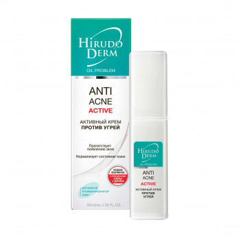 Активний крем проти вугрів Hirudo Derm Anti-Acne Астіve, 50 мл