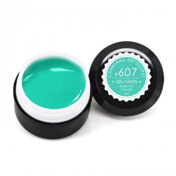 Гель-фарба Canni Nail Art Output Gel Paints Soak-off UV&LED 607 м`ятна, 5 мл