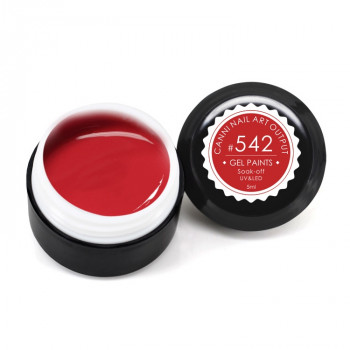 Гель-фарба Canni Nail Art Output Gel Paints Soak-off UV&LED 542 темно-червона, 5 мл