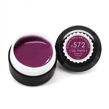 Гель-фарба Canni Nail Art Output Gel Paints Soak-off UV&LED 572 темна рожево-пурпурова, 5 мл
