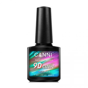 Гель-лак Canni Gel Color System 9D Cat Eye Soak-off UV&LED 01, 7.3 мл