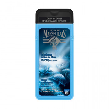 Чоловічий гель-шампунь для тіла, обличчя та волося 3 в 1 Le Petit Marseillais Кедр та мінерали, 650 мл