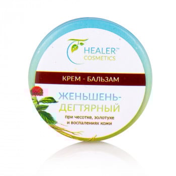 Крем-бальзам женьшень-дегтярний Healer Cosmetics при корості, золотусі і запаленнях шкіри, 10 г