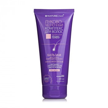 Бальзам для волосся NATURE.med Цибулево-часниковий комплекс для сухого та пошкодженого волосся, 200 мл