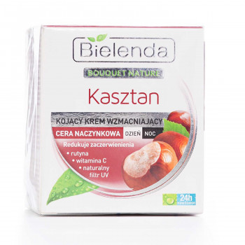 Заспокійливий крем для обличчя Bielenda Bouquet Nature Каштан для чутливої шкіри, 50 мл
