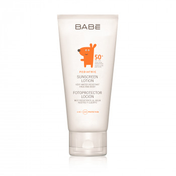 Дитячий сонцезахисний лосьйон для обличчя та тіла BABE Laboratorios SPF 50+, водостійкий, 100 мл