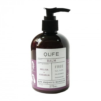 Безсульфатний бальзам для жирного волосся O.life Меліса та каранджа, 275 мл